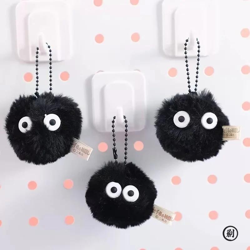 New Anime  Pet Toy Coal Ball Figurines Keychains Accessories Cute Plush Black Coal Ball Cartoon Bag Pendants Gift