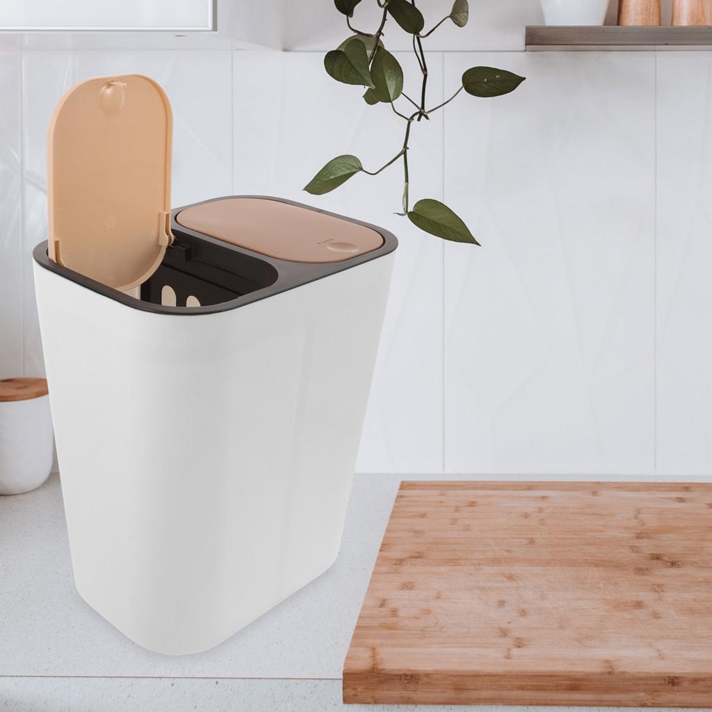 Pokrywa kosza na śmieci Design Śmieci Cukierki Papierki po cukierkach Pojemnik Kuchnia Recykling Odpady Pojemniki do recyklingu na 2 przegrody Plastikowy Podwójny