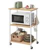 VASAGLE Range Board, 60cm Wide, with Casters, Slim, Gap Storage, Kitchen Rack, Range Rack, 3-Tier Kitchen Shelf, with 6 S-Shaped Racks (KKS060Y09)
