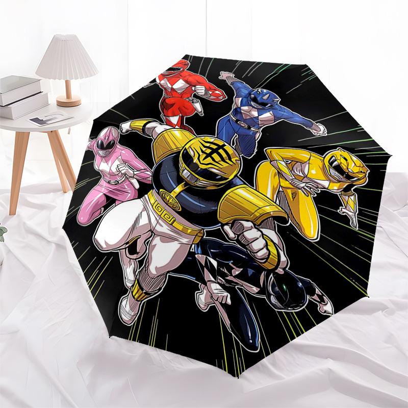 

1pc Power Rangers Umbrella, Automatic Opening, Portable 3-Fold Design, 8-Rib Iron Frame, Outdoor, Perfect Gift for Fans, Travelers, Daily Use, Festiva