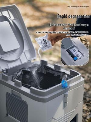 Portable Odor-Proof Folding Car Toilet and Trash Can for Outdoor and Self-Driving Tours