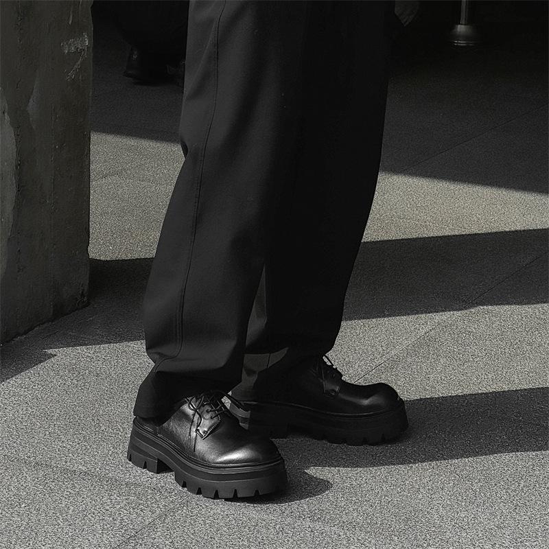 

Туфли дерби на платформе Paris, мужские, высокого класса, черные, с большим носком, британские, универсальные, модные туфли для поездок на работу 8133-J 38 чёрный