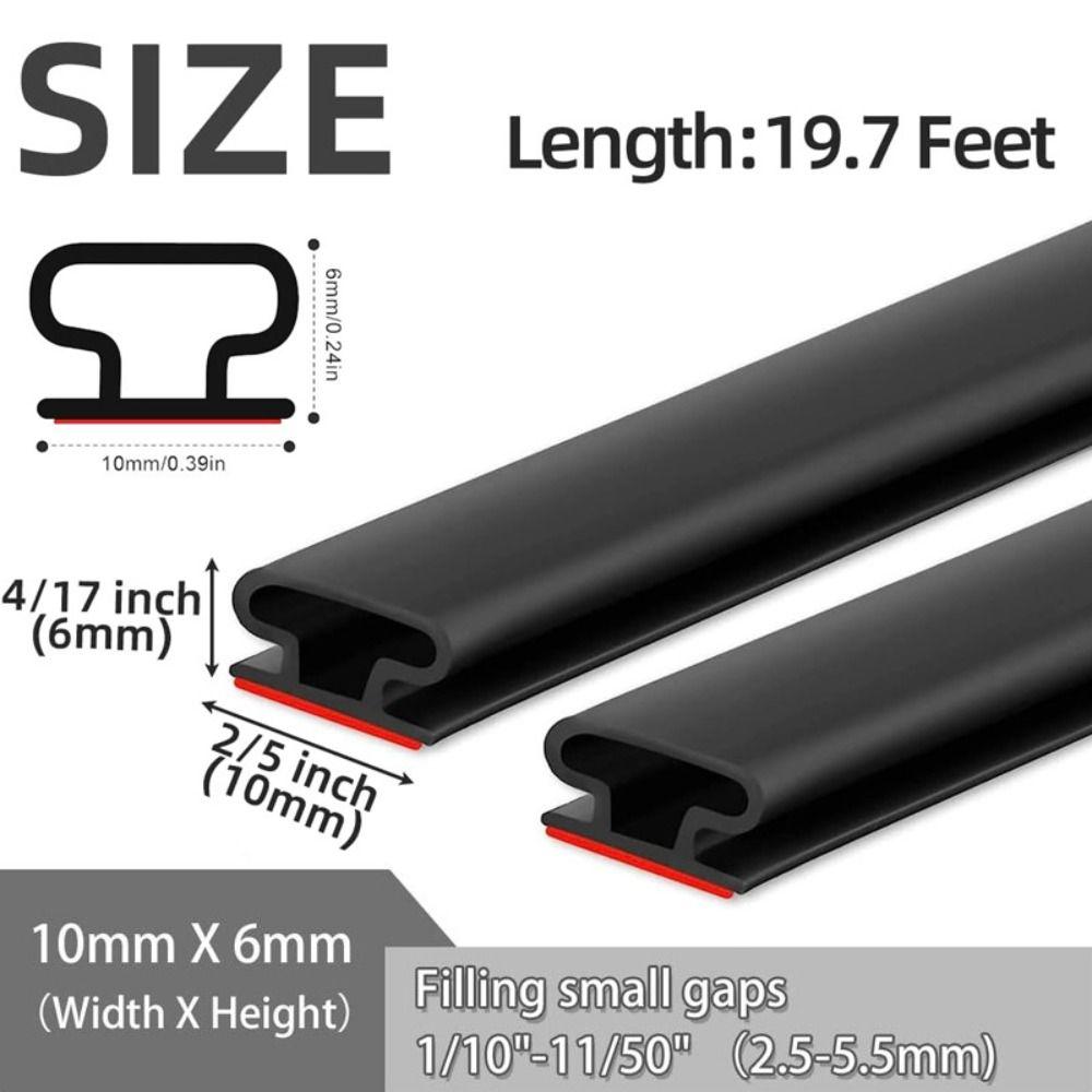 6m Windproof Door Seal Strip Soundproofing Draught Excluder Weather Stripping  Household