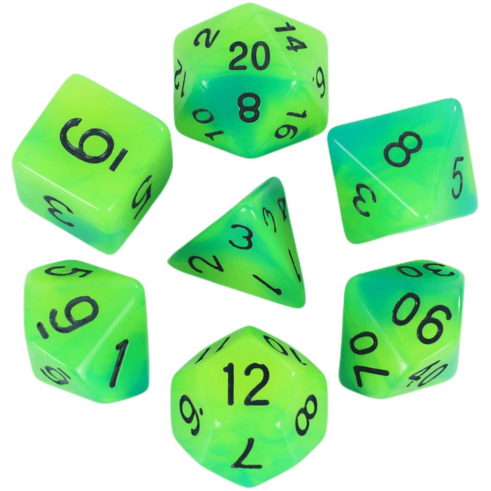 Glowing In The Dark Polyhedral Digital Dice Kit Multi-Color for Boardgame As Gift Entertainment 7 Dice D4 D6 D8 D10 D12 D20