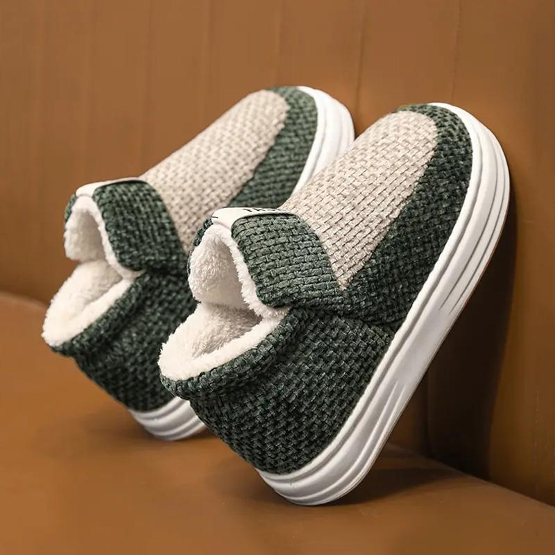 Fashion Fashion Color Matching Plus Velvet Men Shoes Winter Warm Soft Comfortable Snow Boots Non-slip Wear-resistant Plush Cotton Shoes