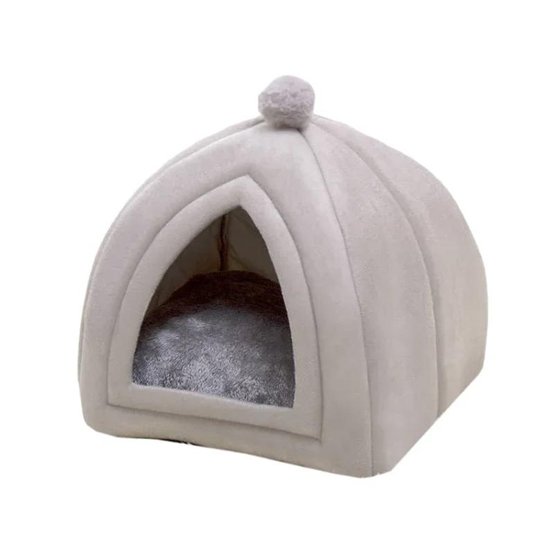 

Осінньо-зимове глибоке ліжко для сну для кота з килимком, намет для домашніх тварин, затишна печера-гніздо, кошик для сну в приміщенні, будиночок для маленького собаки, товари для домашніх тварин 40x40x42cm