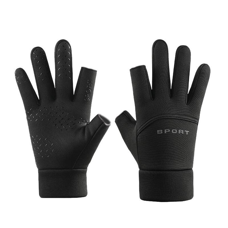 Autumn and winter velvet warm gloves full finger waterproof, windproof and cold-resistant outdoor sports riding touch screen motorcycle