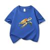Realistic Watercolor Sea Turtle Graphic Tee Kids Pure Cotton Crew Neck Print T Shirt Short Sleeve Muticolor Tops Boys Girls