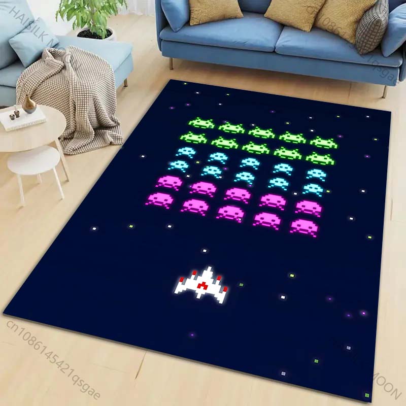 Classic pixel alien shooter Pattern Rug Carpets for Bedroom Living Room Sofa Mat Creative Door Mat Cloakroom Home Decor