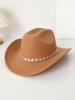 Western cowboy top hat felt hat Tibetan top hat three-dimensional pattern accessories jazz hat new woolen hat