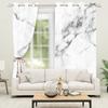 Luxury White Marble Curtains Modern Thermal Insulated Drapes Bedroom Living Room Darkening Window Treatments Set Of 2 Made Polyester Decor