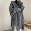 Autumn Women Loose Warm Long Cardigan Coat Solid Long Sleeve Thicken Sweater Coat Women Streetwear Outerwear Winter