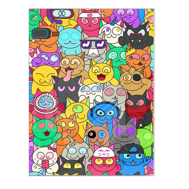 

Рамка из цельного дерева Cat Attack мультфильм поп-арт холст картины плакаты и принты современные абстрактные настенные художественные картины для гостиной домашний декор 15*20cm(with frame)