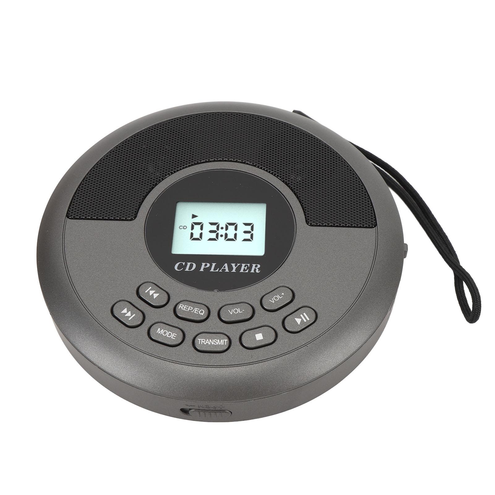 

Портативный CD-плеер USB BT с двумя динамиками, перезаряжаемый проигрыватель дисков для дома, автомобиля, путешествий, улицы