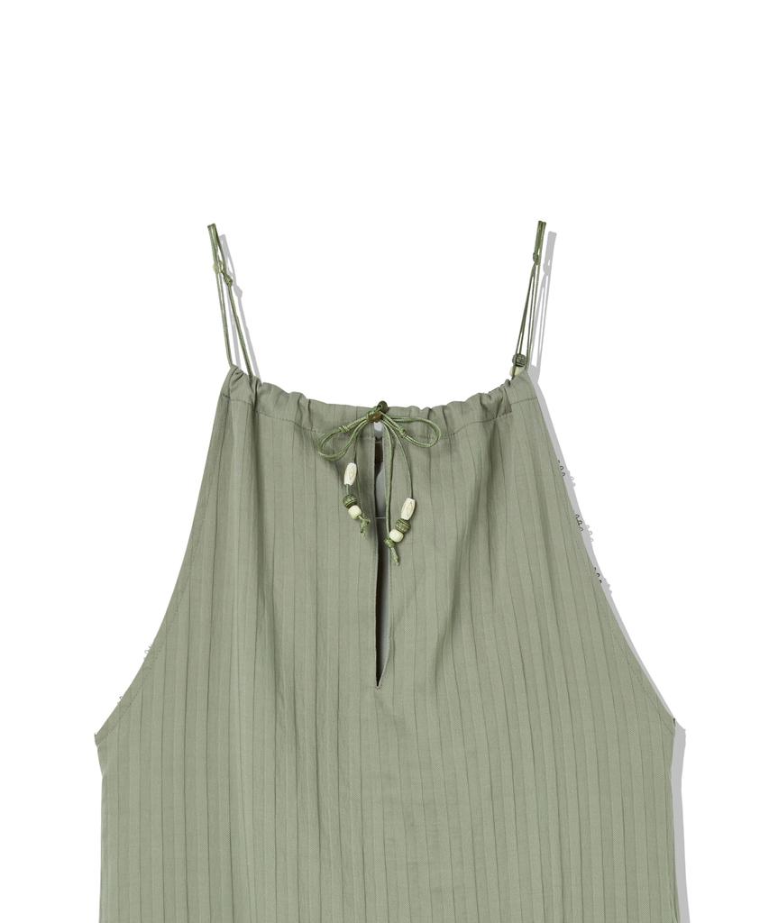 Penfield Laser-Cut Embroidery Halterneck Dress Moss_Fs2Ws71F