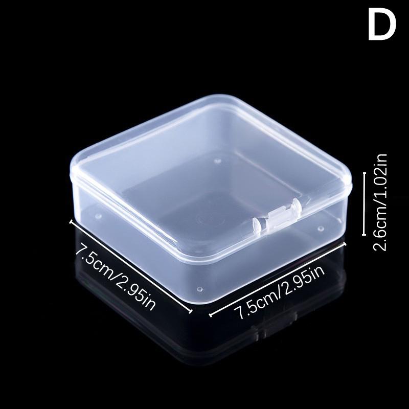 2Pcs Mini Square Boxes Clear Plastic Jewelry Storage Case Container Packaging Box For Earrings Rings Beads Collecting