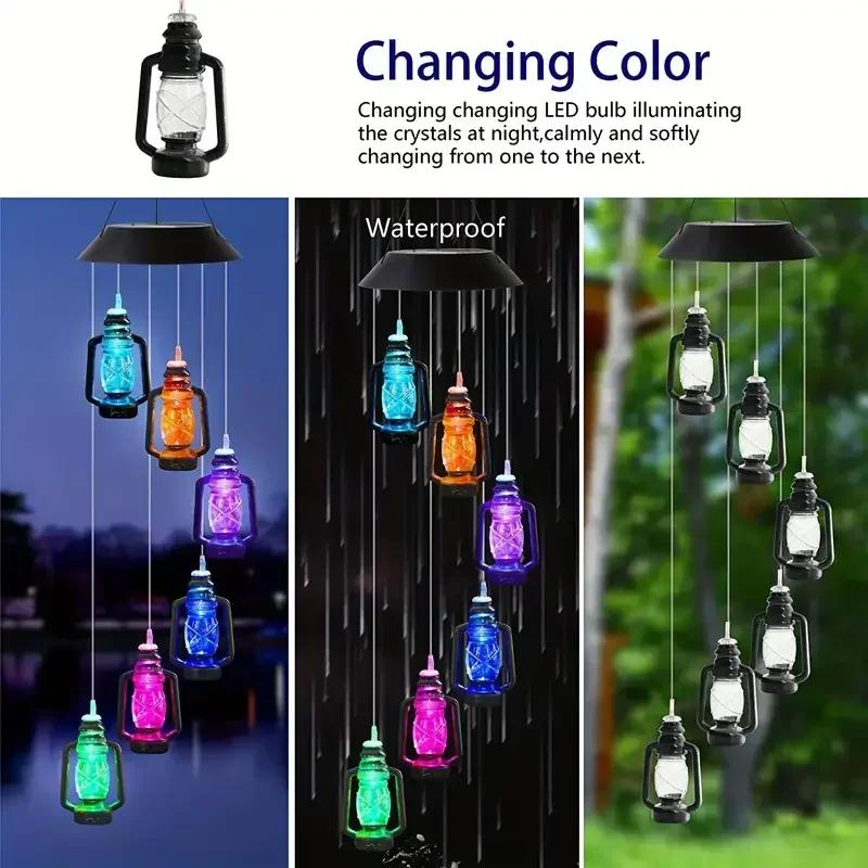 Solar Wind Chime Retro Lamp Solar Courtyard Light Home Porch Garden Durable Decor Hanging Lantern Outdoor Holiday Gift Light