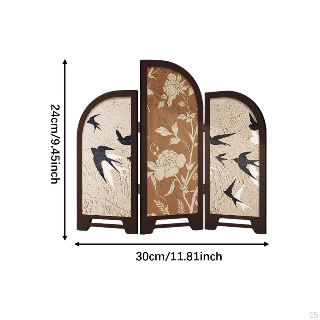 3-delad Mini Dekorativ Rumsavdelare, Traditionell Kinesisk, för Matsal eller Heminredning