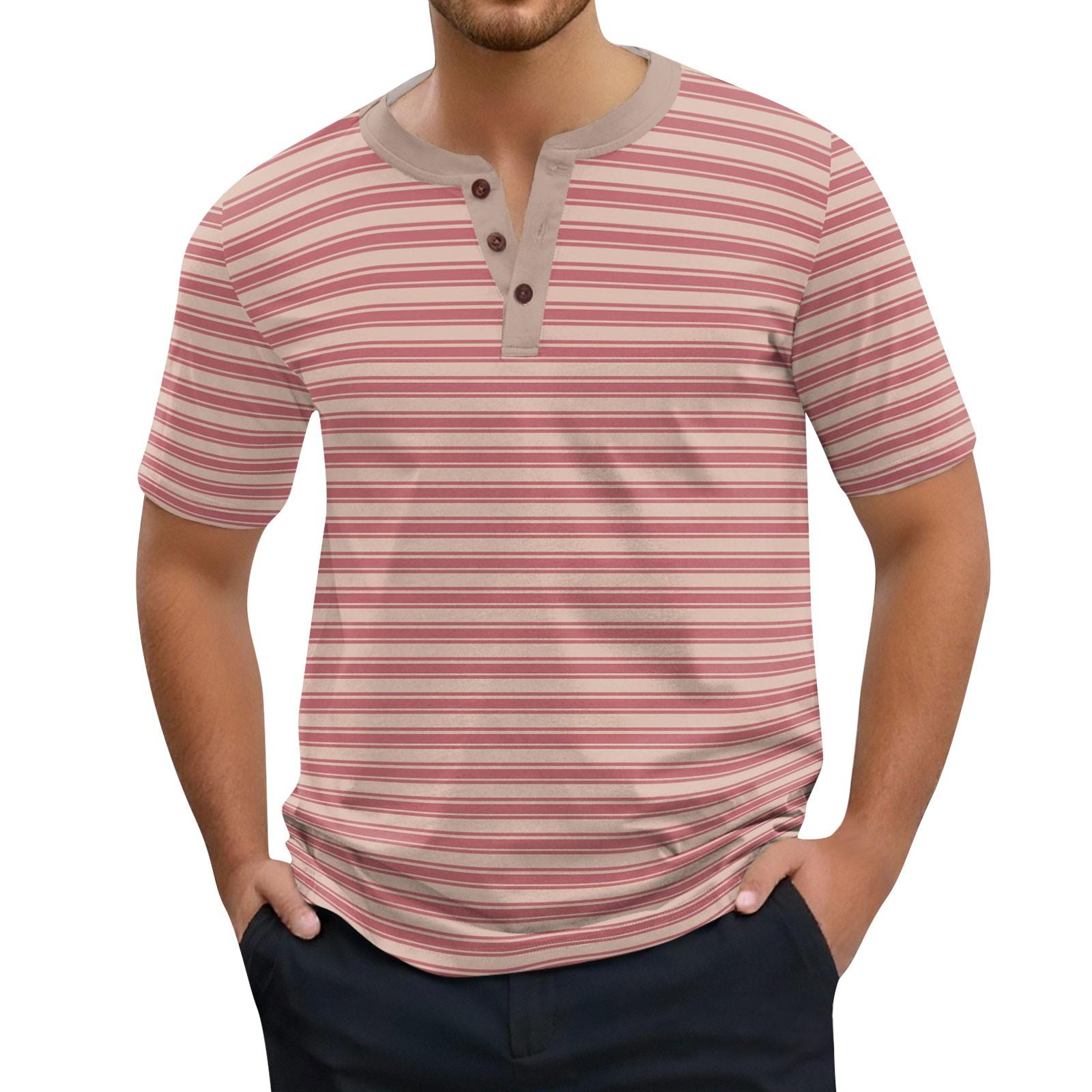 

Мужская повседневная рубашка-пуловер с воротником-стойкой, тонкая футболка из хлопка и льна в стиле ретро XL розовый