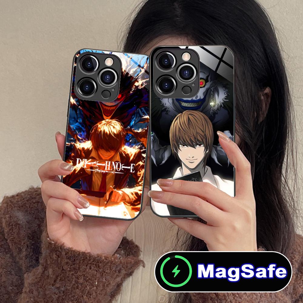 Death Note Kira Light Mobile Phone Case for iPhone 17 16 15 14 13 12 11 Air Pro Max Plus Mini MagSafe Glass Colorful Cover Cover