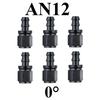 6X 4AN 6AN 8AN 10AN 12AN Oil Fuel Cooler Push-On Hose Fittings 0 45 90 180 Degree Push Lock Rubber Tube End Adapter Aluminum