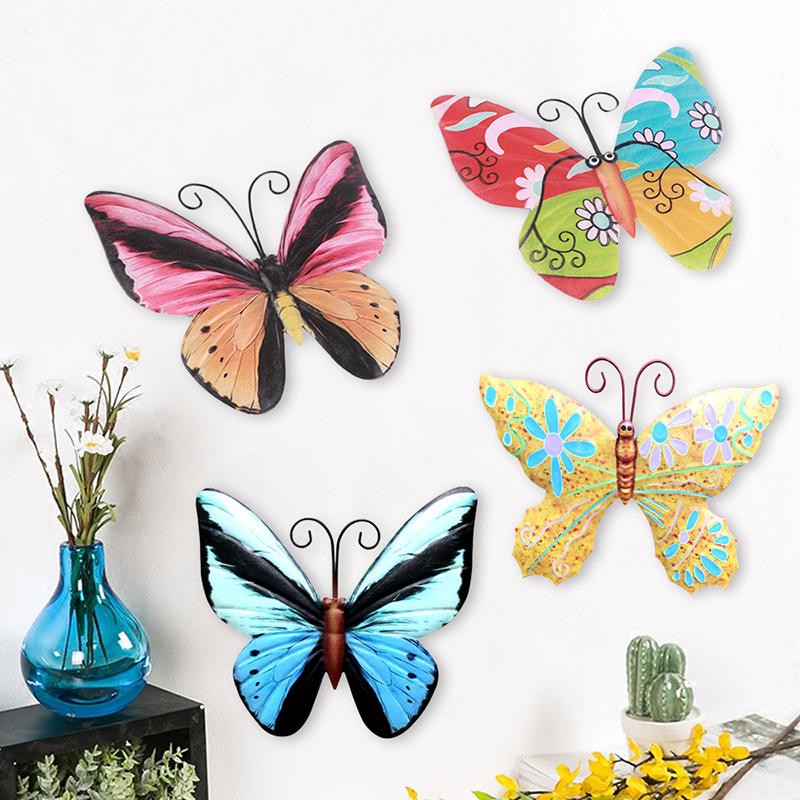 

PDTO металлическая бабочка настенная железная художественная настенная подвесная Настенный декор открытый внутренний дворик домашний декор