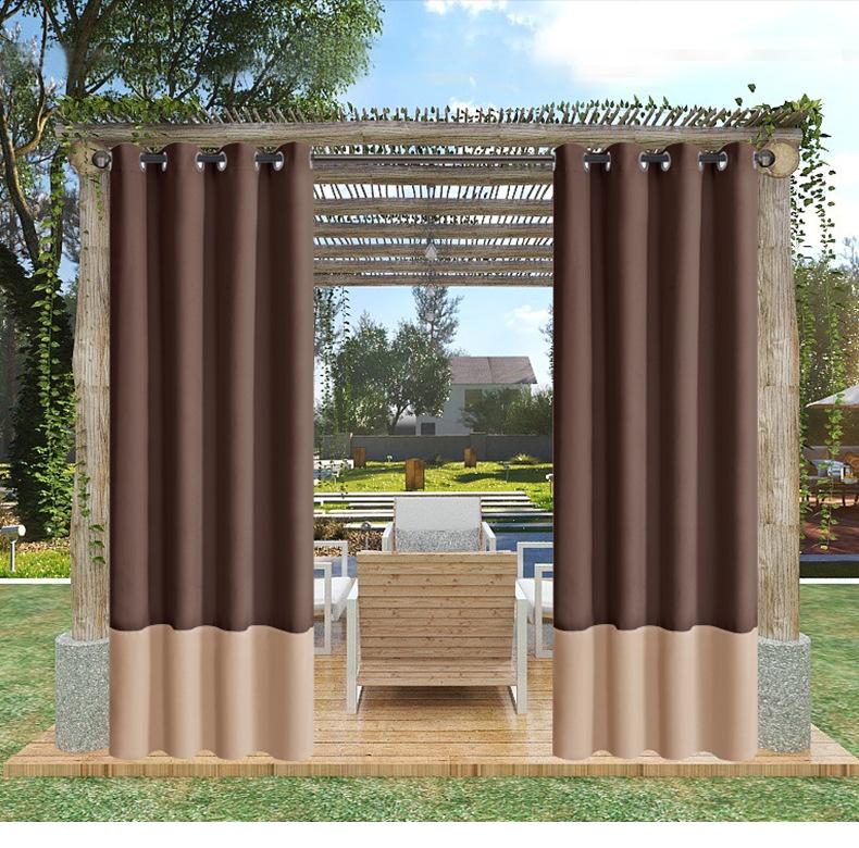 2 Panels Blackout Outdoor Curtains for Patio Waterproof, Sun Blocking Blinds Weatherproof Outside Privacy Curtains For