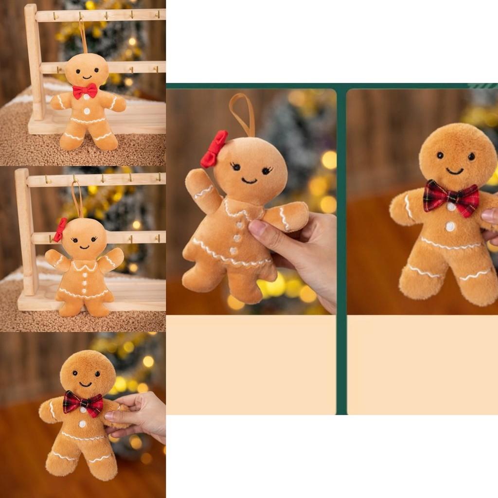 Adorable Gingerbread Man Plush Keychain Soft Toy For Christmas Gift And Decoration