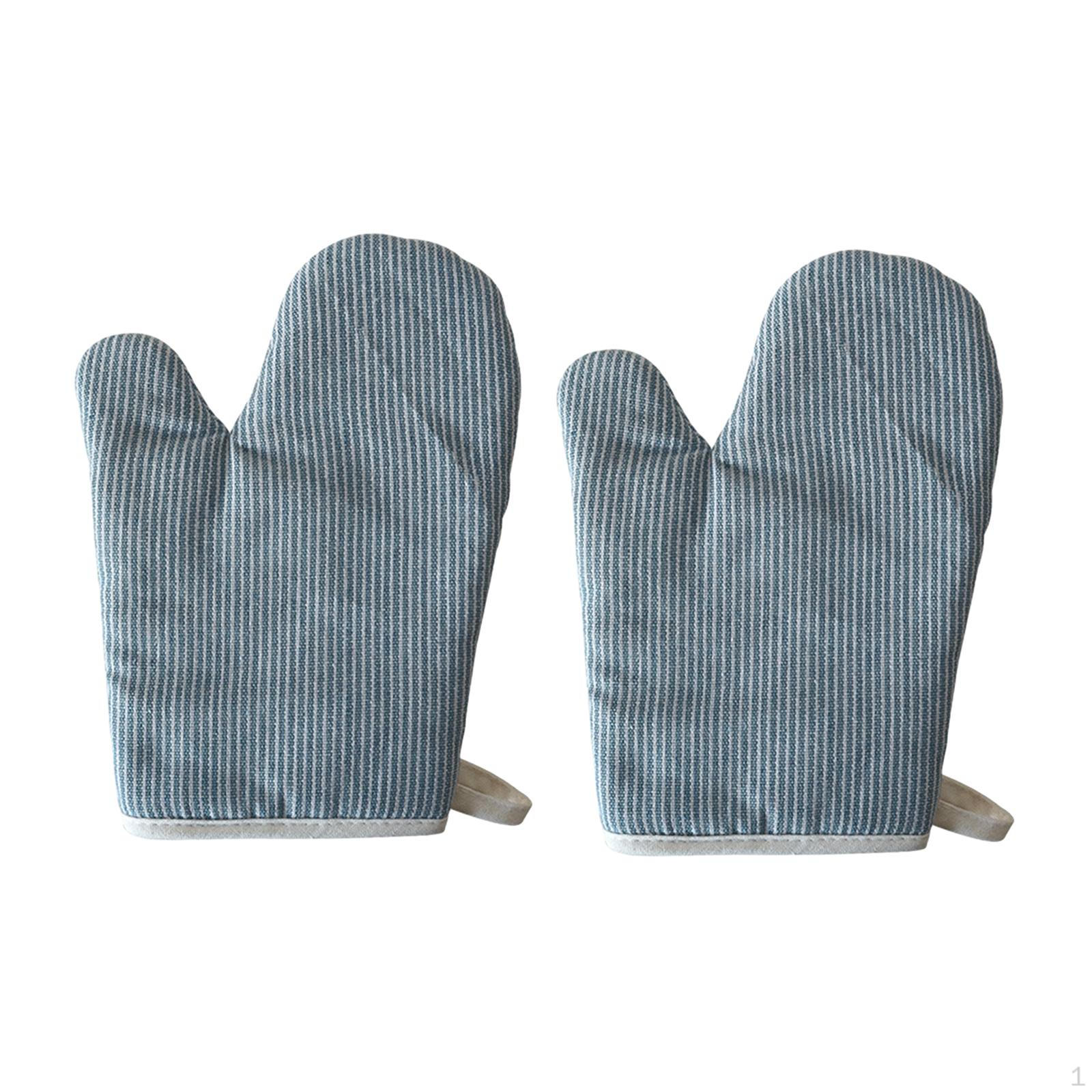 

1 пара кухонных рукавиц, противоскользящие, простые в использовании, прочные, термостойкие, для духовки синий