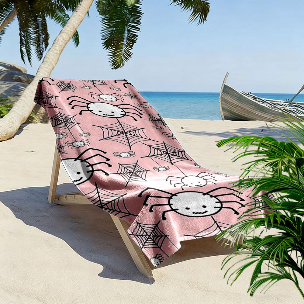 Cheerful Web-spinning Spiders Print Beach Towel, Quick Drying, Suitable for Travel, Outdoor Sports, Jogging, the Beach and Swimming, Gift