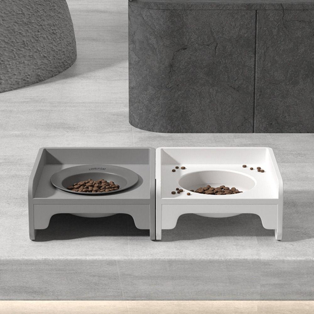 Ceramic Basin Spill-proof Pet Bowl Set ABS Holder Pet Dog Bowl Holder Dog Food Bowl Stand Water