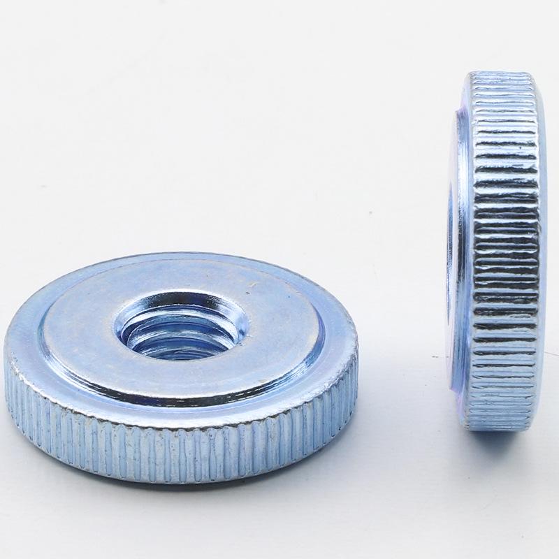Blue & White Zinc Vertical Knurled Hand-Tightened Round Nut, Single-Layer, Thin, for M3/M4/M5/M6/GB807.