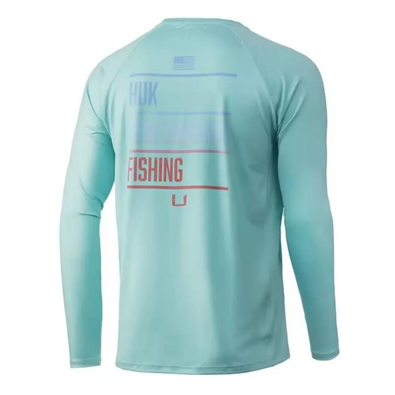 HUK Mens Long Sleeve Fishing Shirt UPF 50 Sun Protection Outdoor Sport Quick Dry Breathable Clothing