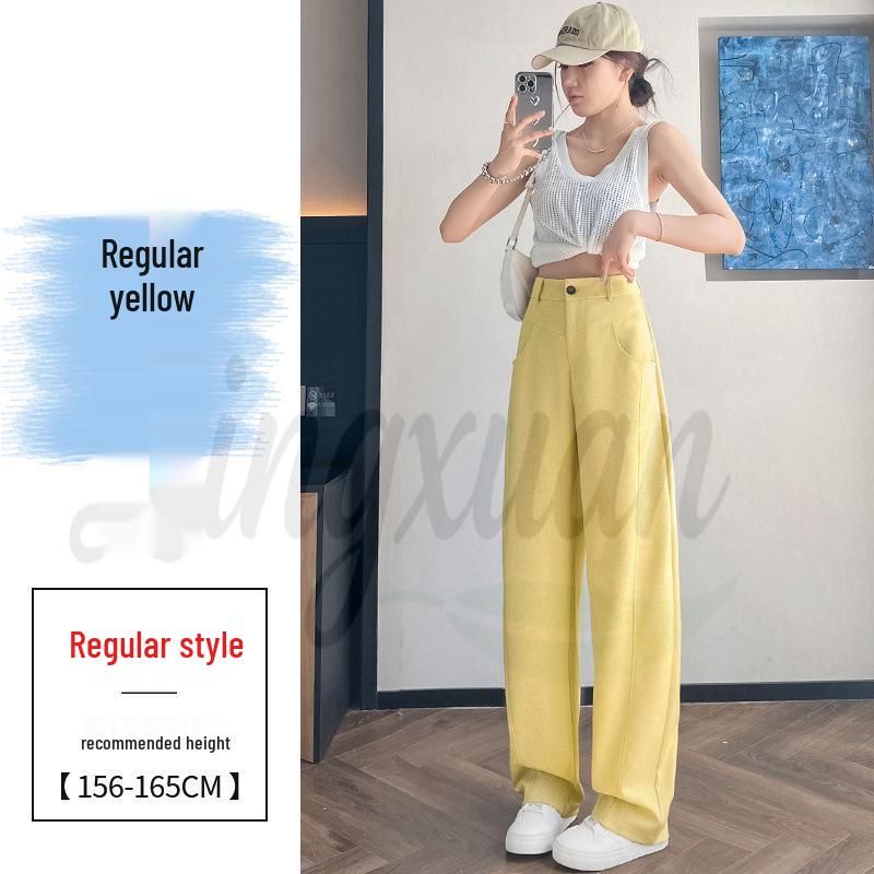 2026 Summer High Waist Ice Silk Cotton Linen Wide Leg Pants