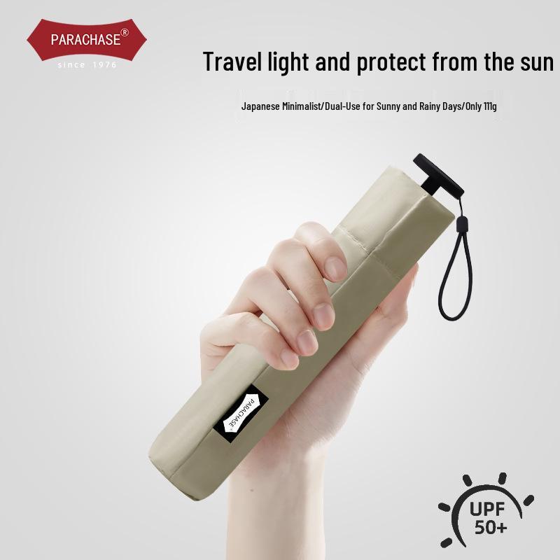 PARACHAS Compact Dual-Use Pencil Umbrella: 111g Portable Sunshade, Sunscreen, Anti-UV Protection