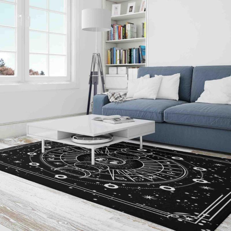 Moon Phase Area Rug Lunar Tarot Astrology Rugs for Bedroom Boho Celestial Mat Home Decor Harajuku Pattern Bedroom Rug