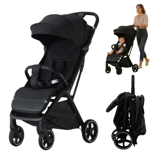 Yousheng Foldable Baby Stroller Portable High-View Seat with Storage Basket Cup Holder Hook Sunshade Shock Absorber Wheels Travel Stroller for Infant