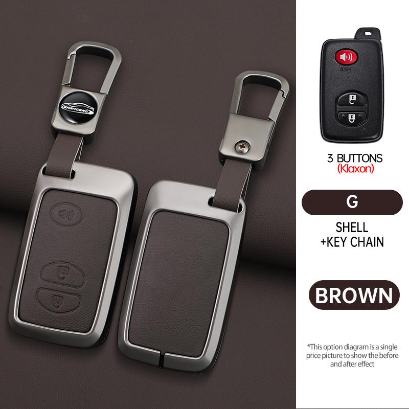 Zinc Alloy Leather Car Key Case Shell Cover for Toyota Prius 30 Alpha Aqua Land Cruiser Auris for Lexus LC 200 2012 - 2014 Parts