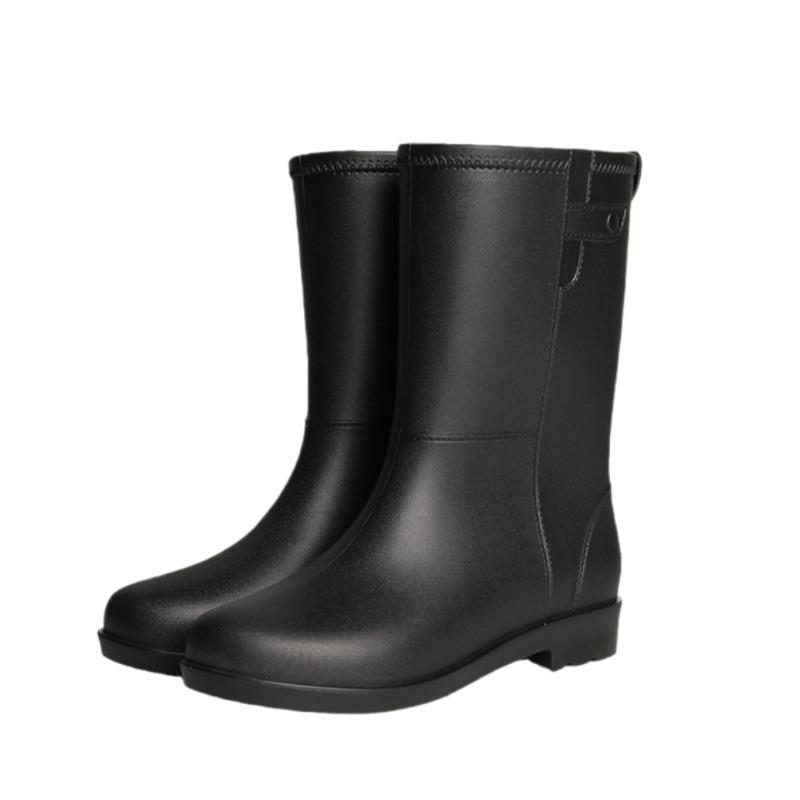 Fashion Rain Shoes Women's Medium Tube Women's Water Shoes Children's Adult Rain Boots Non-slip Half Tube Water Boots Women's Rubber Shoes
