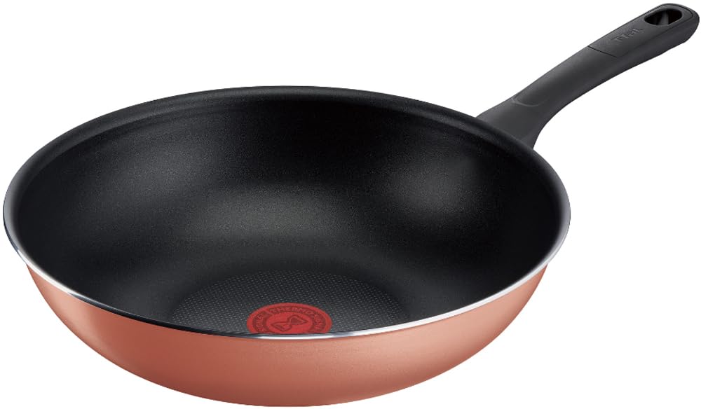 

T-fal Honey Gold Wok Pan 28cm Deep Stir-Fry Gas Stove Only Non-Stick B58619