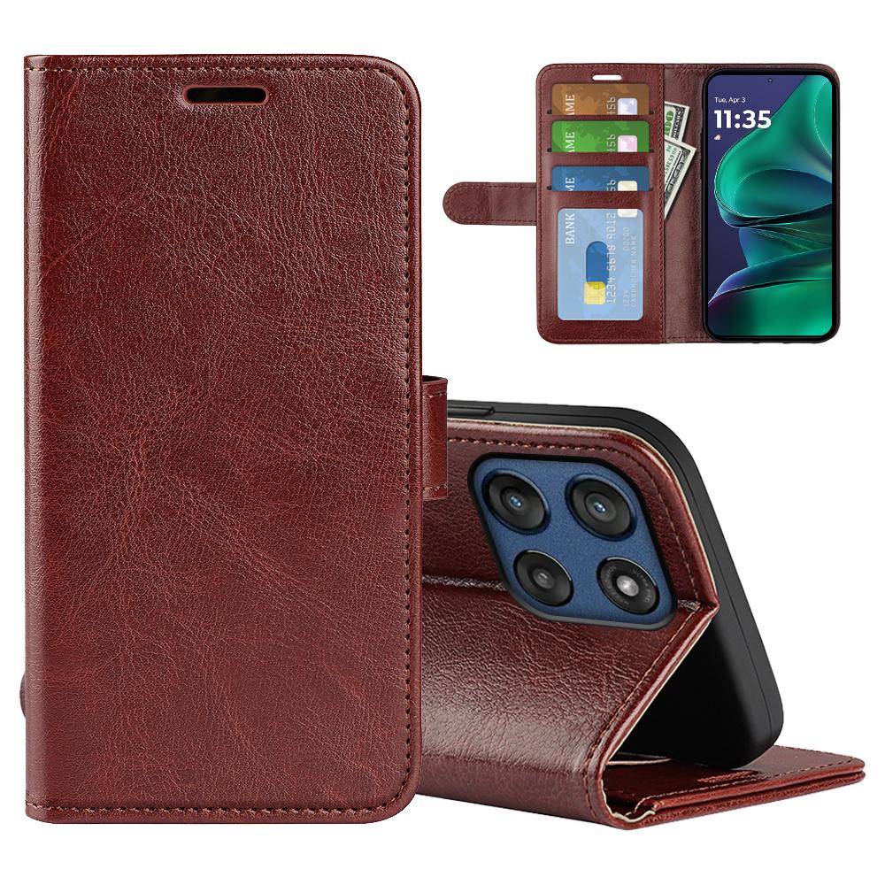

For Motorola Moto Edge 60 Stylus 5G/Moto G Stylus 5G (2025) Case Crazy Horse Texture Stand Leather Phone Cover Brown