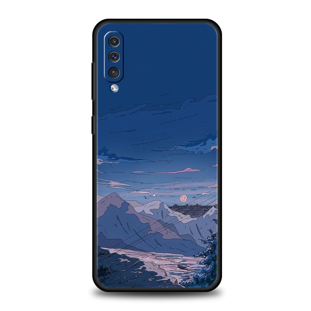 INS Korean Sunset Scenery Case For Samsung A12 A14 A32 A50 A70 A20E A20S A10 A10S A22 A30 A40 A34 A54 A42 A52 5G A02S A04s Cover