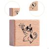 Cat Stamp Cute Animal 1.2 Inch for Kids Wooden Rubber Stamping Mailing Scrapbooking Letter