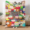 Cartoon Park South Print Flannel Blanket High Quality Warm Comfortable Cover for All Seasons Perfect for Gifts Home Decor