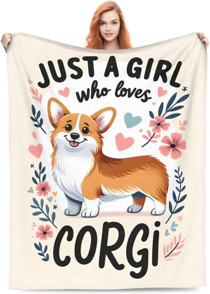 CorgiPrint Throws Soft  Lightweight Blankets for Dog Lovers Perfect Gift for Boys  Girls