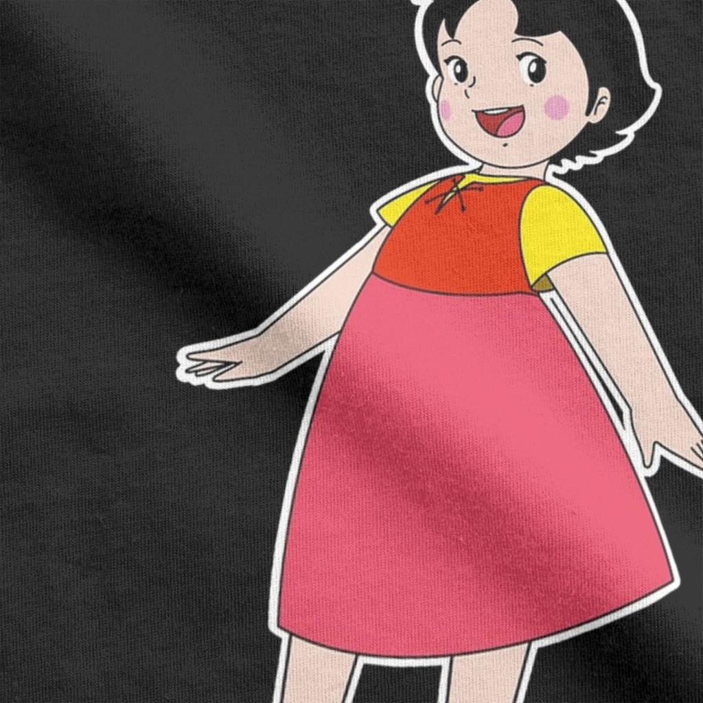 Freizeit Cartoon Heidi T-Shirts für Herren O-Ausschnitt 100% Baumwoll T-Shirt Kurzarm T-Shirt Übergröße Kleidung
