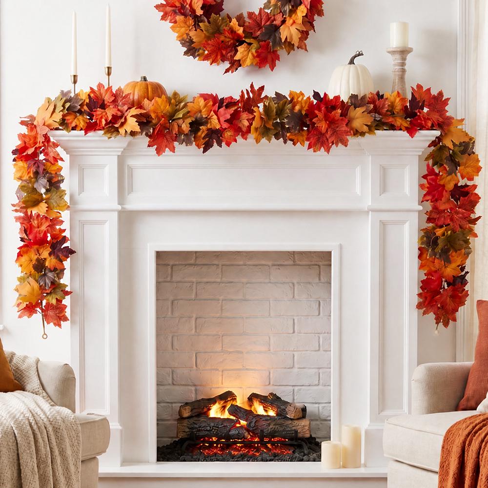 Thanksgiving Mixed Color Artificial Maple Leaf Vine