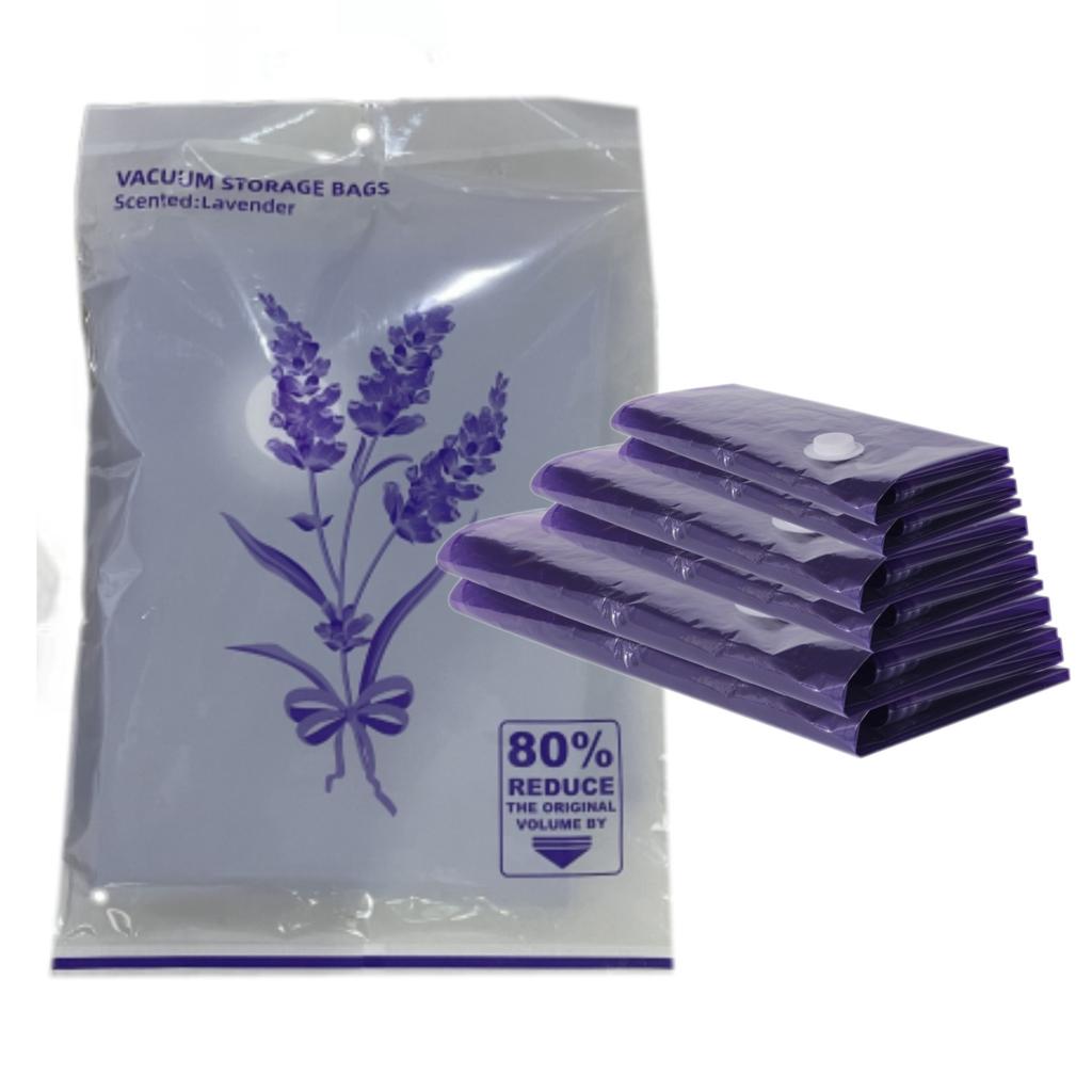 6 Pack Vacuum Storage Bags inside With Lavender Scent Space Saver Bags for Clothes, Comforters, Blankets, Bedding Organizer