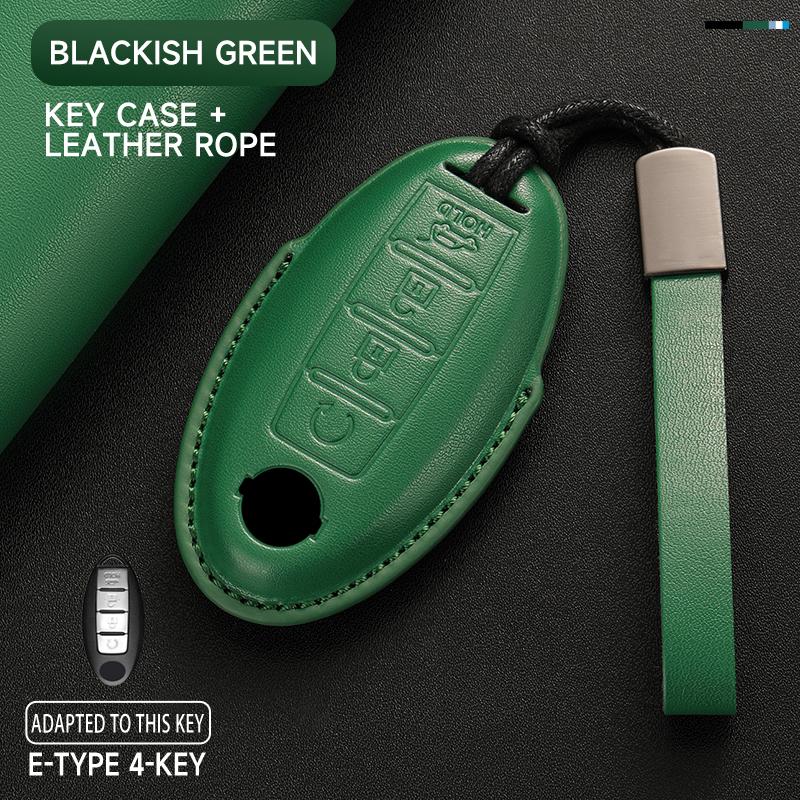 

Чехол для ключа автомобиля из натуральной кожи Сумка для ключа для Nissan Qashqai 2022 J12 Ariya Altima Teana Juke X-trail Защитный набор Аксессуары