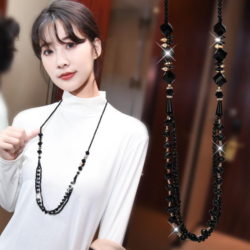 Long Crystal Alluring Necklace For Women Featuring Stylish Geometric Elements Versatility And